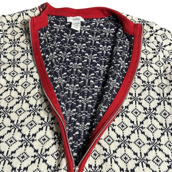 Northern Reflections nordic,chunky knit  sweater,cotton,front zip,thick,EC - Picture 13 of 14